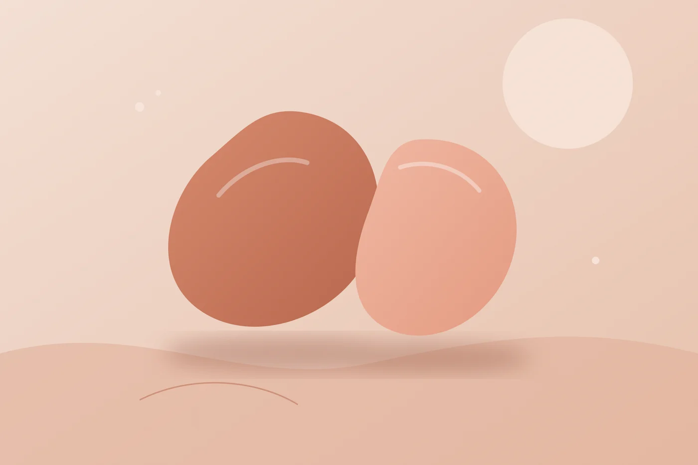 Ilustración de dos tazas sobre una mesa junto a una manta y una rosa, en tonos rosa